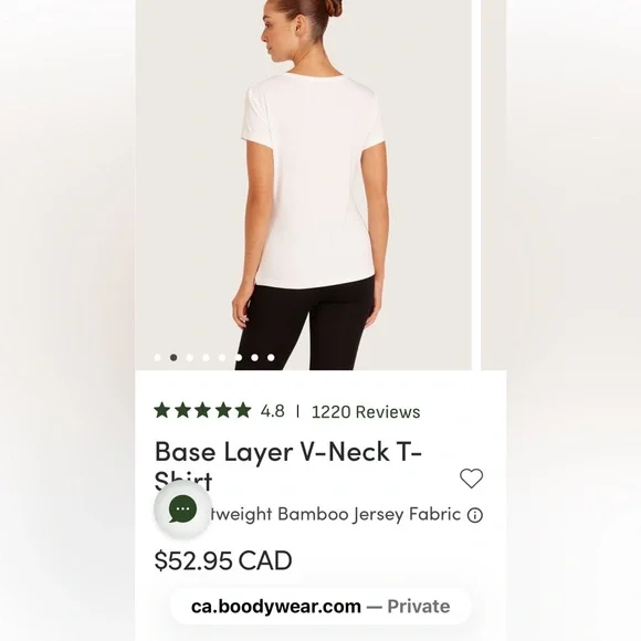 BOODY White V-Neck Short Sleeve Tee - Picture 7 of 8